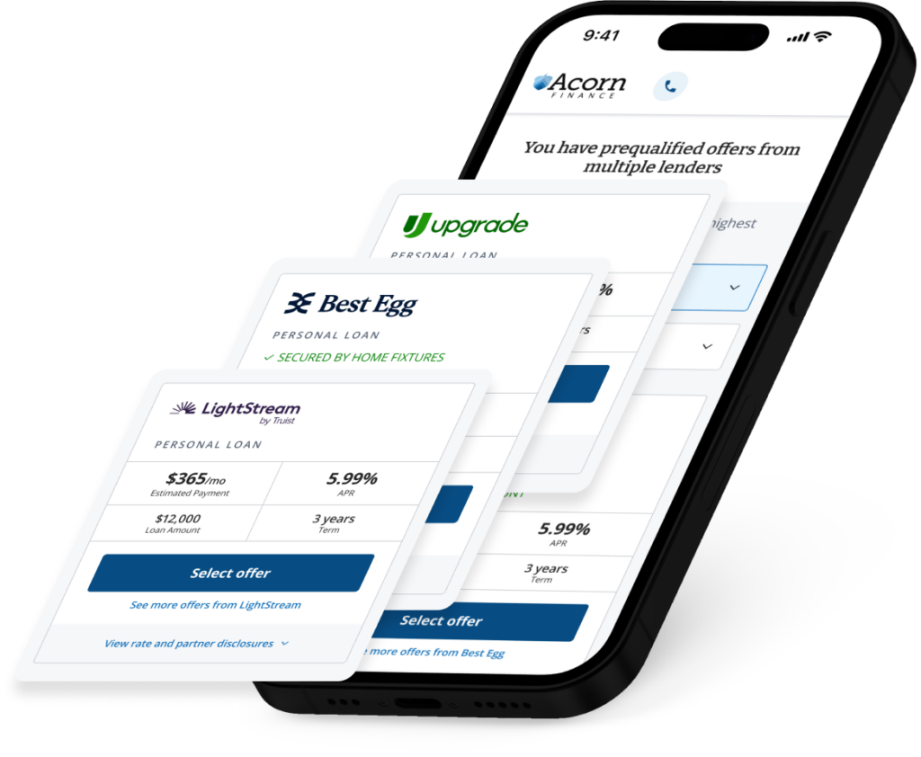 acorn finance offers mockup